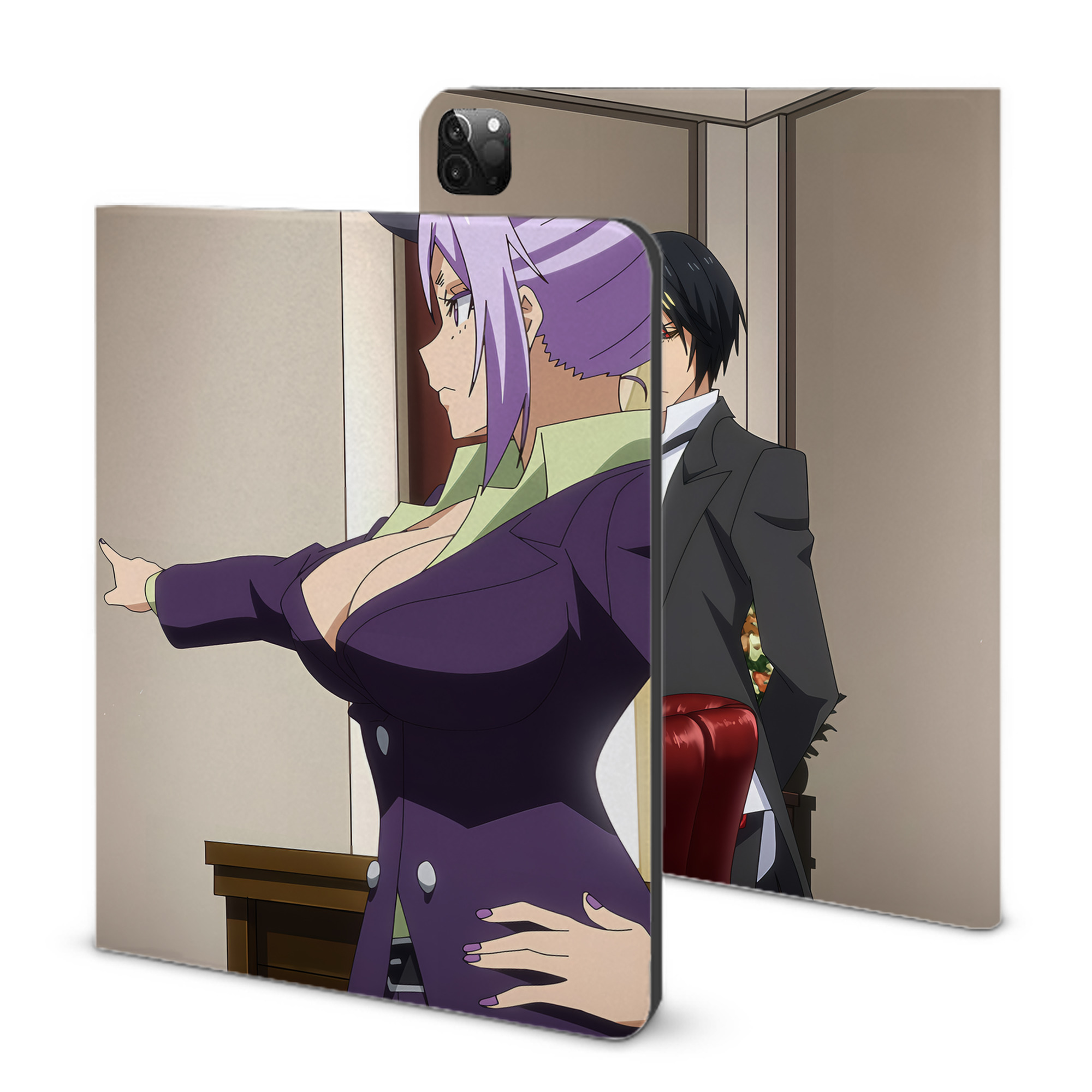 （画像用） 転スラ Regarding Reincarnated to Slime IPadケース ペンホルダー付き ブックスタイルデザイン